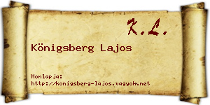 Königsberg Lajos névjegykártya